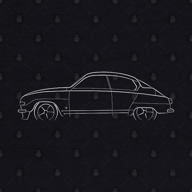 Saab 96 - profile stencil, white by mal_photography